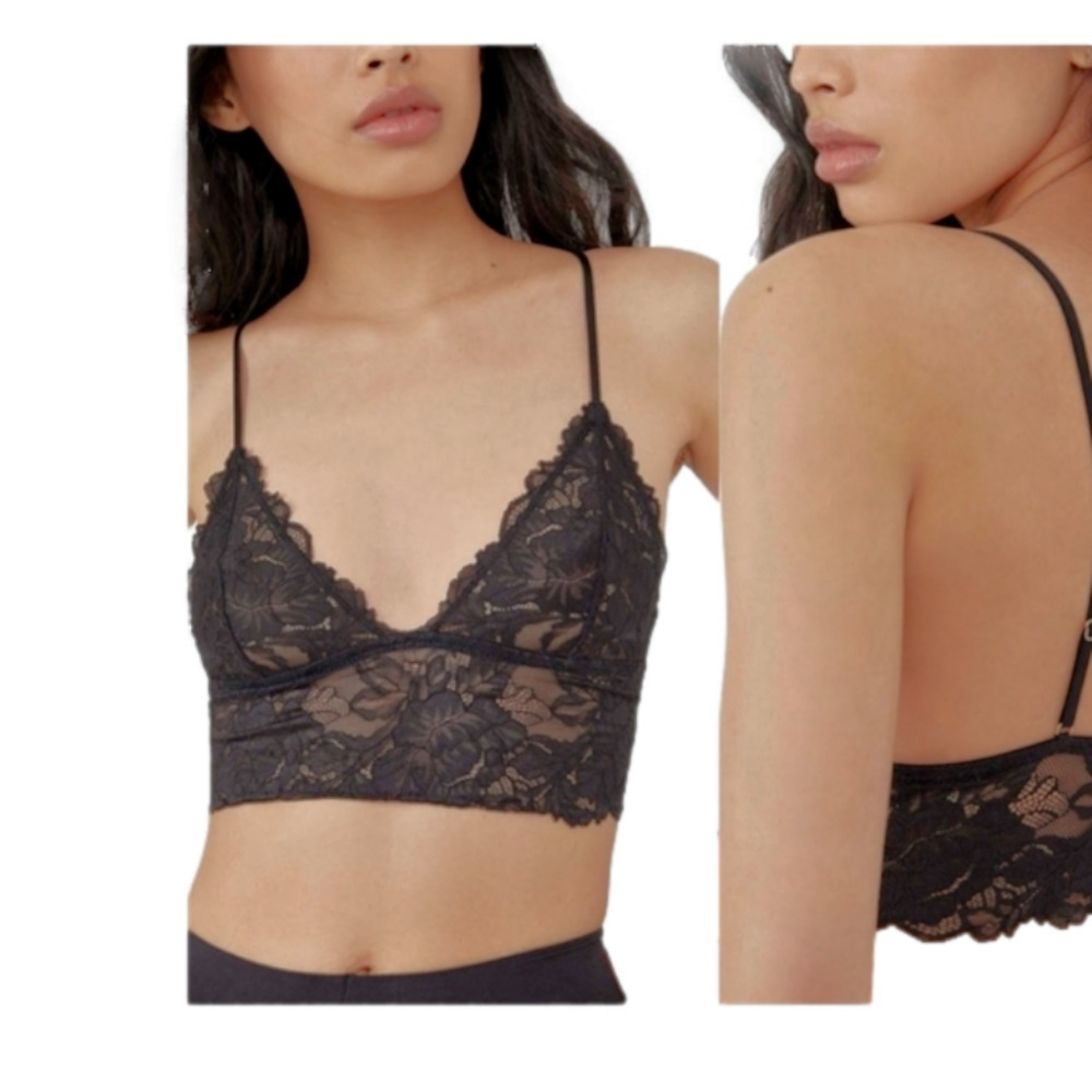 2-pack Free People Everyday Lace Longline Bra Black Combo Bralette NEW! - Picture 4 of 6